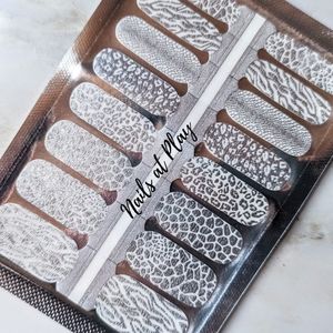 ✨️2 For $13! Silver Animal Print Transparent Nail Wraps